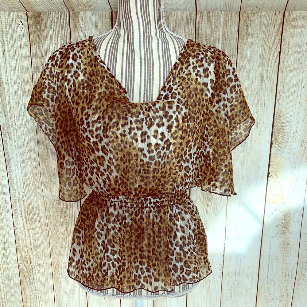 Y2K Leopard Animal Print Casual Medium Blouse
